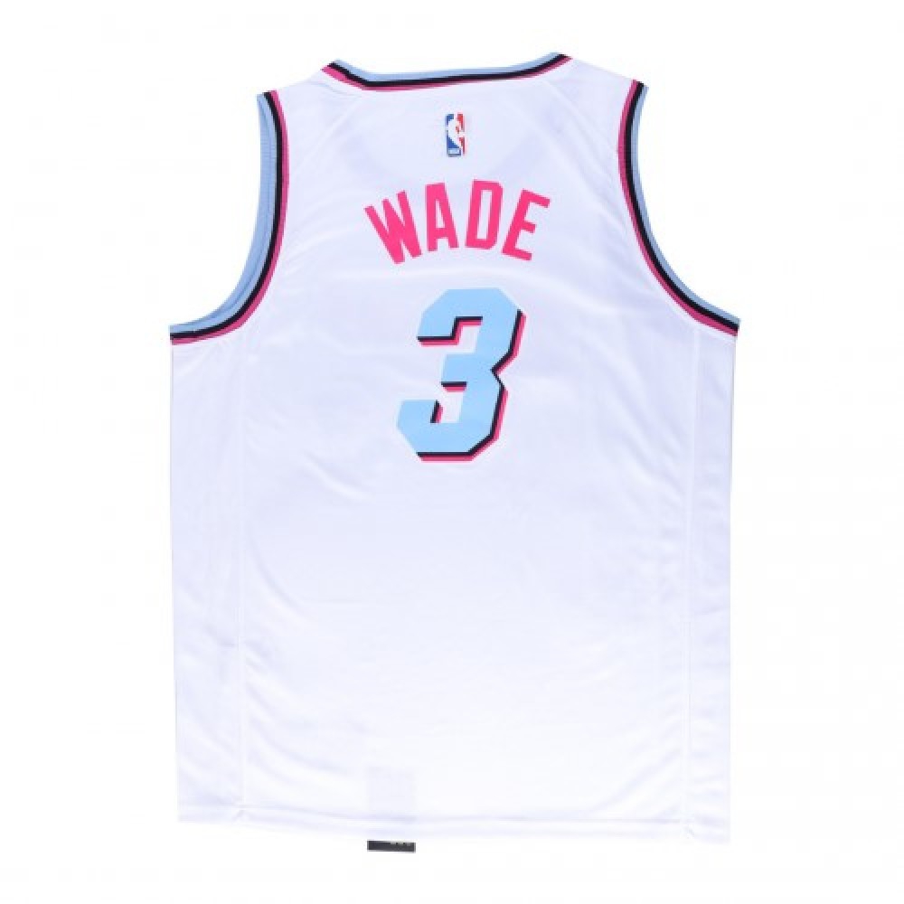 Men's Miami Heat Dwyane Wade #3 White 19-20 Swingman Jersey - City Edition(Round Collar)-Pro Kit Vault | Brand New 26/27 Sports Jerseys